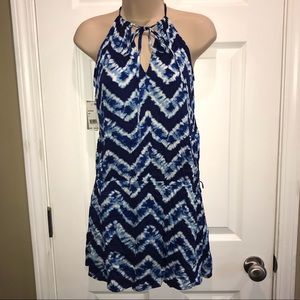 Kenneth Cole Reaction Keyhole TieDye Chevron Dress